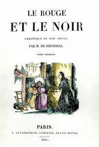 Página de título do livro de Stendhal (1783 - 1842) "Red and Black" (Vermelho e Preto) de French School