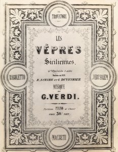 Página de título da partitura I Vespri Siciliani de French School