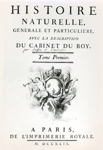 Título da História Natural, Geral e Particular de Buffon, Paris, 1749 de French School