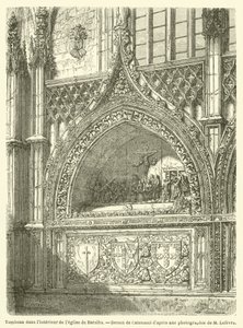 Tumba no interior da igreja da Batalha (gravura) de French School