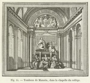 Túmulo de Mazarin, na capela do colégio de French School