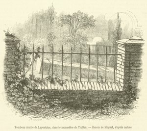 Túmulo mutilado de Lapukin, no mosteiro de Troitza (gravura) de French School