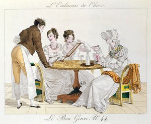 Demasiada escolha, placa 44 de Le Bon Genre, 1827 de French School
