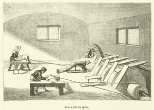 Torno de polir ágata (gravura) de French School