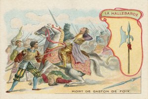 Cartão de comércio com uma imagem de uma alabarda de French School