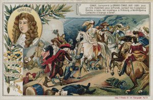 Cartão de comércio com uma imagem representando a batalha de Rocroi de French School