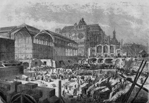 Transformações de Paris sob o Segundo Império , Paris Haussmannian : vista do novo pavilhão das Halles centrales de French School