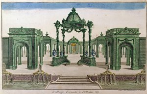 Archway Trellis executado em Bellevue (gravura de cor) de French School