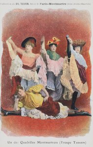 Bailarinos da Troupe Tabarin no Bal Tabarin (litografia a cores) de French School