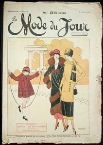 Duas Mulheres e uma Menina num Parque, ilustração de 