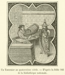 Um Tavernier no século XIV (gravura) de French School