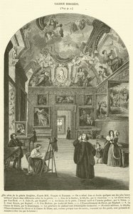 Um salão na Galeria Borghese (gravura) de French School