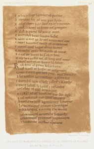Uma Página do Oxford Manuscript Of The Song Of Roland (cor litho) de French School