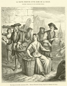 Uma senhora do mercado sob Louis XIV (gravura) de French School