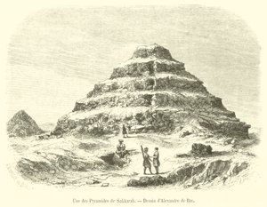 Uma das Pirâmides de Sakkarah (gravura) de French School