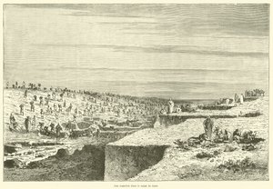 Uma fatia no Canal de Suez (gravura) de French School