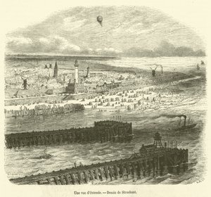 Uma vista de Ostende (gravura) de French School
