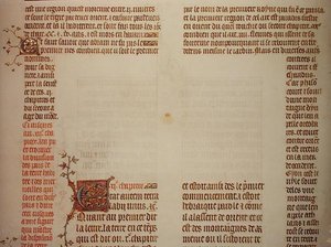 Página inacabada, de "A Bíblia de Jean de Sy", c.1355 (vellum) de French School