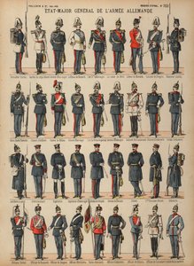 Uniformes do exército alemão (gravura colorida) de French School