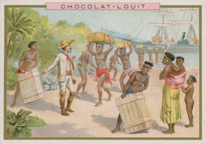 Descarregando a carga de um navio de French School