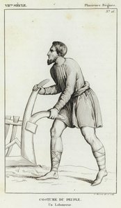 Século VII, Vários Regimes, Traje do Povo, Um Lavrador (gravura) de French School