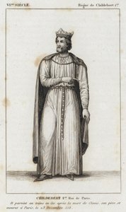 VI Siecle, Regne de Childebert Ier, Roi de Paris (gravura) de French School