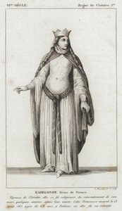 Século VI, Reinado de Clotaire I, Radegonde, Rainha de França (gravura) de French School