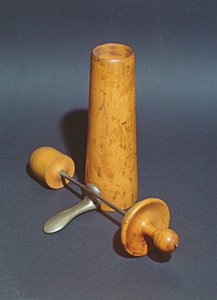 Espéculo vaginal usado por Joseph-Claude-Anthelme Recamier (1774-1852) (madeira e metal)