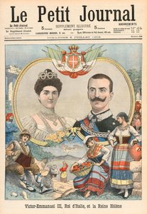 Victor-Emmanuel III da Itália e a Rainha Helene de French School
