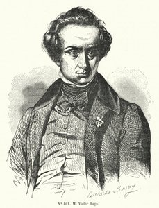Victor Hugo, romancista e dramaturgo francês (gravura) de French School