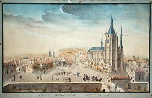 Vista de Dourdan por um prisioneiro, c.1800 (wc no papel) de French School