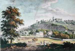 Vista de Montmartre a partir de St. Denis (cor litho) de French School