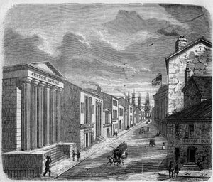 Vista de Wall Street, o distrito bancário, Nova Iorque, Nova Iorque. Estados Unidos (Estados Unidos) de French School