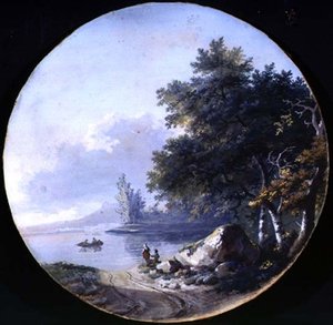 Vista de um lago de French School
