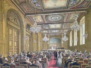 Vista de um concerto no Salle Herz na Rue de la Victoire, Paris, c.1870-80 de French School