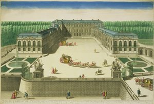 Vista do Castelo de St. Cloud, gravada por Antoine Aveline (1691-1743) de French School