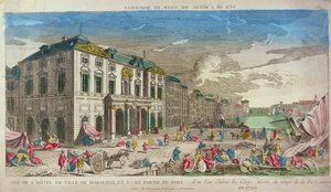 Vista do Hotel de Ville, Marselha, em 1720 de French School
