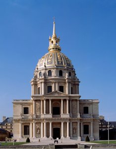Vista do Hotel des Invalides, um monumento parisiense, cuja construção foi encomendada por Luís XIV em 1670. Paris de French School