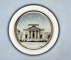 Vista da igreja de São Jacques e São Philippe du Roule - litografia de French School