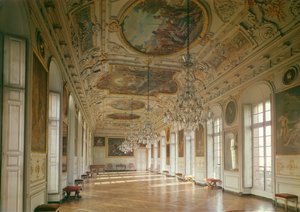 Vista da galeria conhecida como La Belle Inutile, projetada por Robert de Cotte (1656-1735) c.1700 de French School