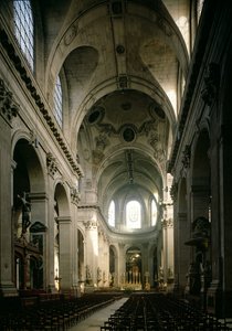 Vista da nave em direção ao coro, construída entre 1646-1780 de French School