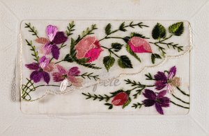 Postal francês vintage com decorações florais de French School