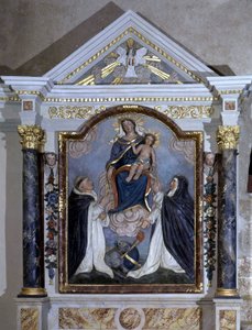 Virgem e criança, retábulo da Igreja da Pêra sobre a vida, Vendee. de French School