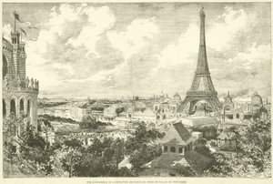 Vista geral da Exposição Universal, extraída do Palais du Trocadero (gravura) de French School