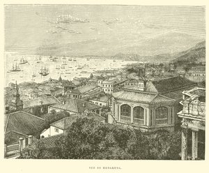Vista de Hong Kong (gravura) de French School