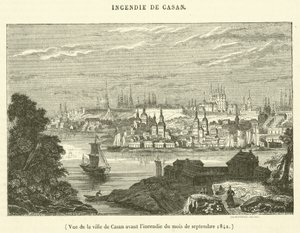 Vista da cidade de Casan antes do incêndio de setembro de 1842 (gravura) de French School