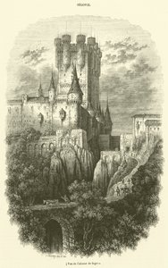 Vista do Alcázar de Segóvia (gravura) de French School