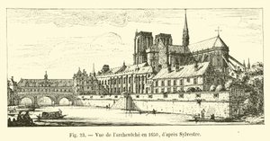Vista de larcheveche em 1650, Sylvester dapres de French School