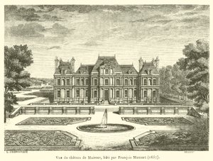Vista do castelo de Maisons, construído por François Mansart de French School