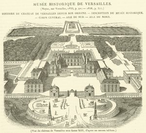 Vista do Palácio de Versalhes sob Louis XIII (gravura) de French School